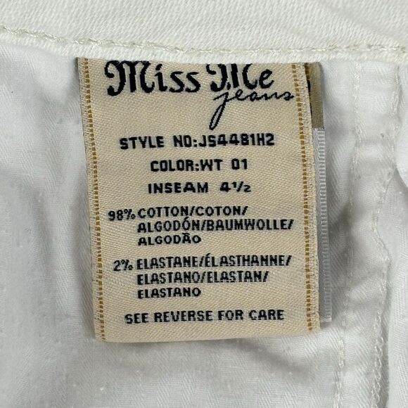 Miss Me Jean Shorts Womens White Cut Off Jean Shorts Size 32 - Picture 12 of 13